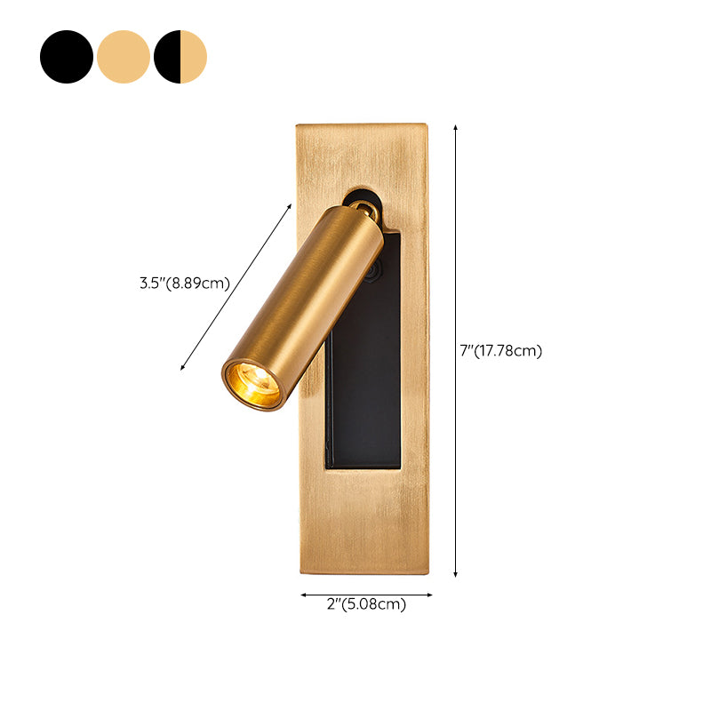 Modern Style Cylinder Shade Wall Lamp Metal 1 Light Sconce Light for Bedroom