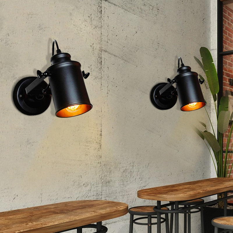 Industrial Style Iron Wall Mount Light Cylinder Shape Wall Lamp for Living Room