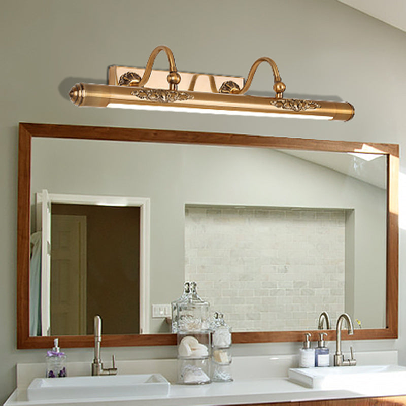 Gold LED Vanity Light Modern Simple Mirror Front Light with Acrylic Shade for Bathroom