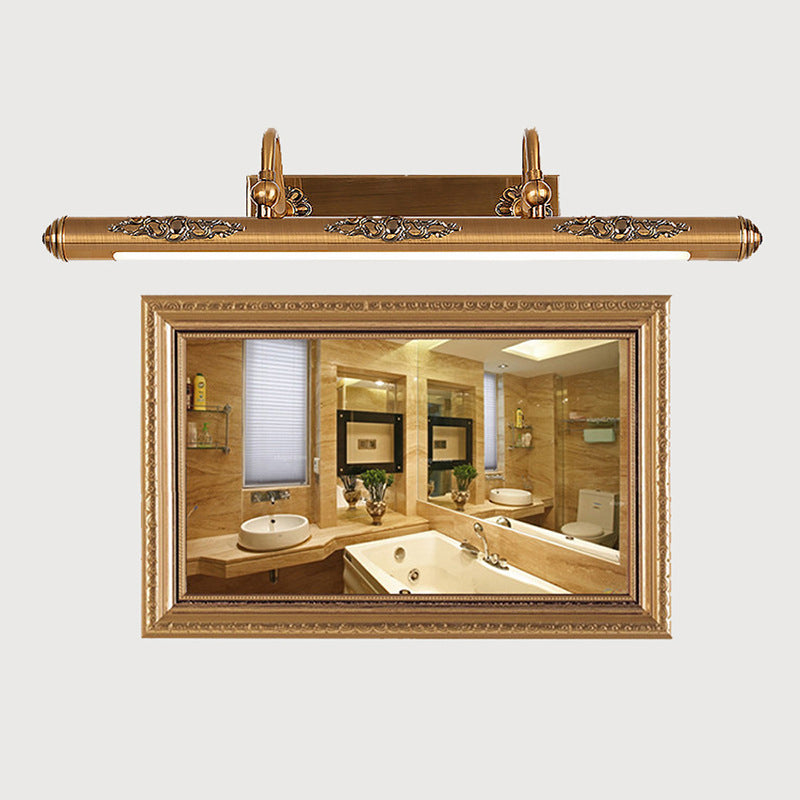 Gold LED Vanity Light Modern Simple Mirror Front Light with Acrylic Shade for Bathroom