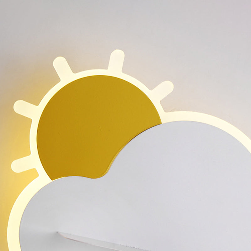 Cartoon Style Iron Wall Light LED Cloud Shape Wall Lamp for Children's Room