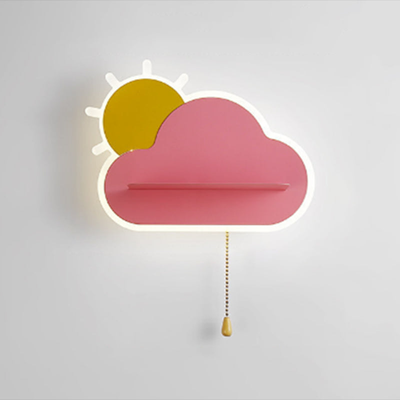 Cartoon Style Iron Wall Light LED Cloud Shape Wall Lamp for Children's Room