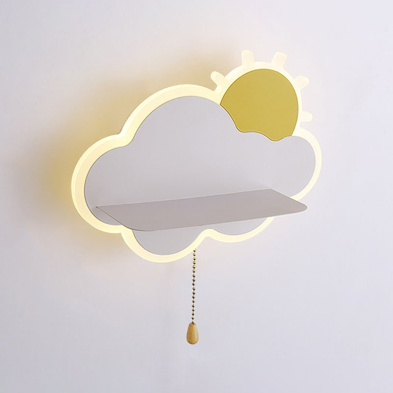 Cartoon Style Iron Wall Light LED Cloud Shape Wall Lamp for Children's Room