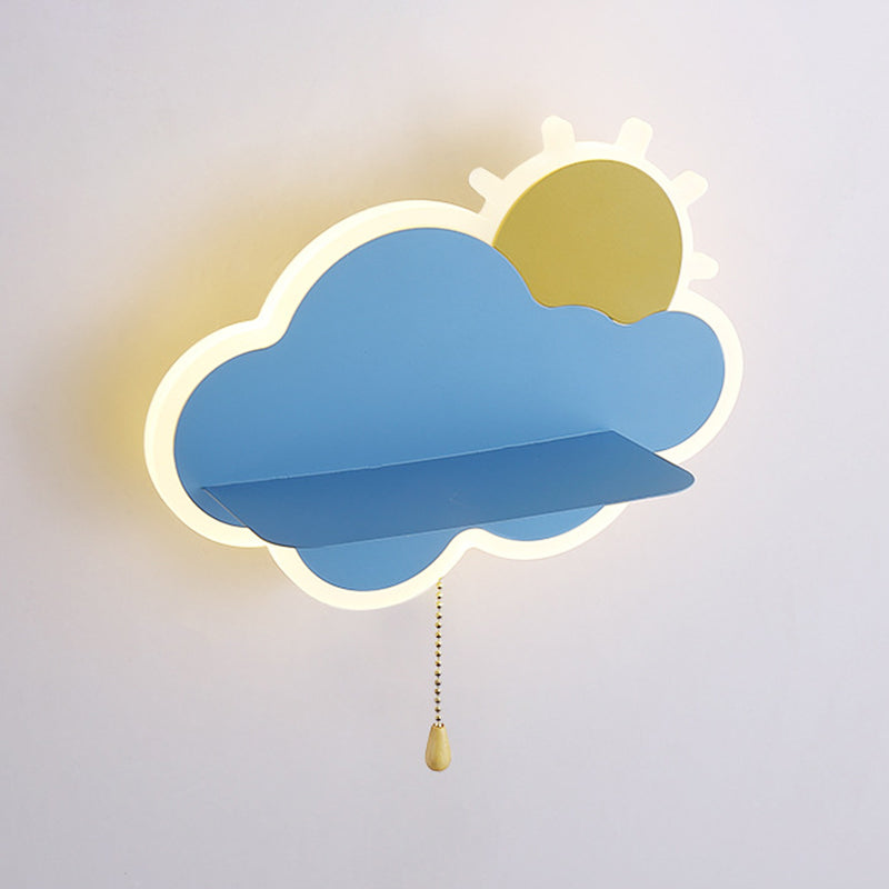 Cartoon Style Iron Wall Light LED Cloud Shape Wall Lamp for Children's Room