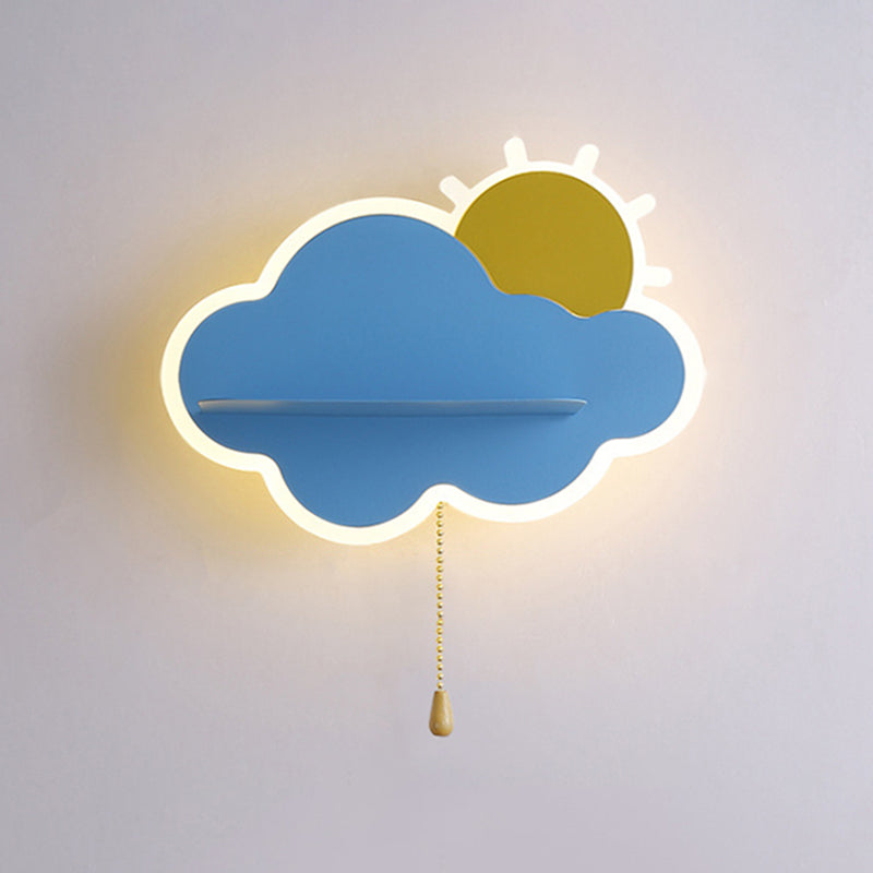 Cartoon Style Iron Wall Light LED Cloud Shape Wall Lamp for Children's Room