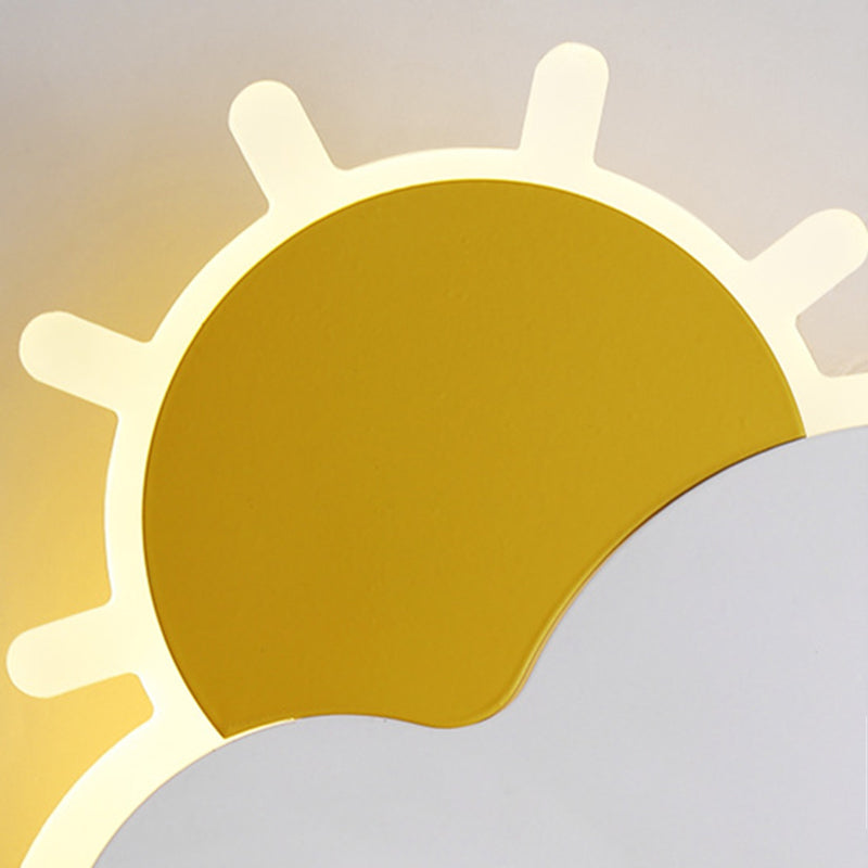 Cartoon Style Iron Wall Light LED Cloud Shape Wall Lamp for Children's Room
