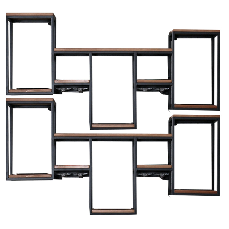 Industrial Metal Wine Holder Rack Wall Mounted Wine Jail with Shelf