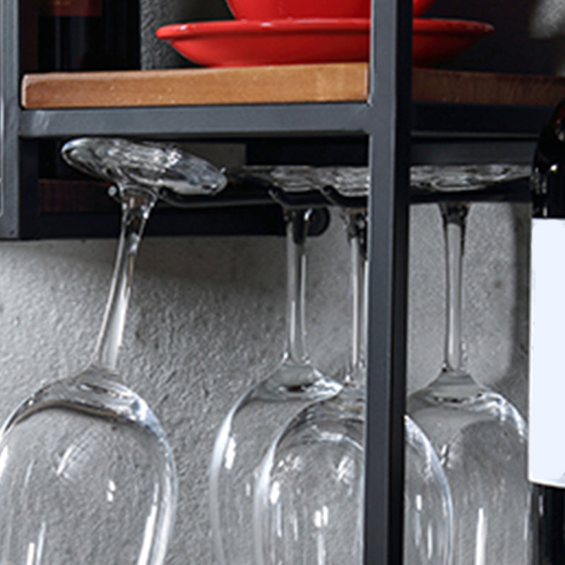 Industrial Metal Wine Holder Rack Wall Mounted Wine Jail with Shelf