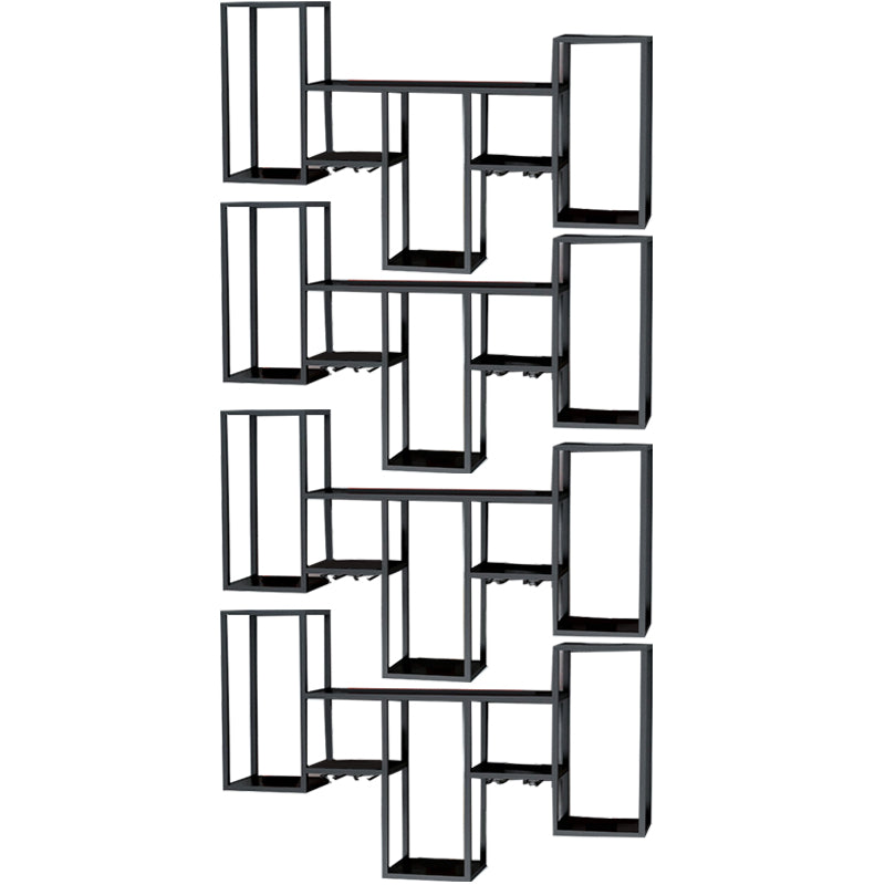 Industrial Metal Wine Holder Rack Wall Mounted Wine Jail with Shelf