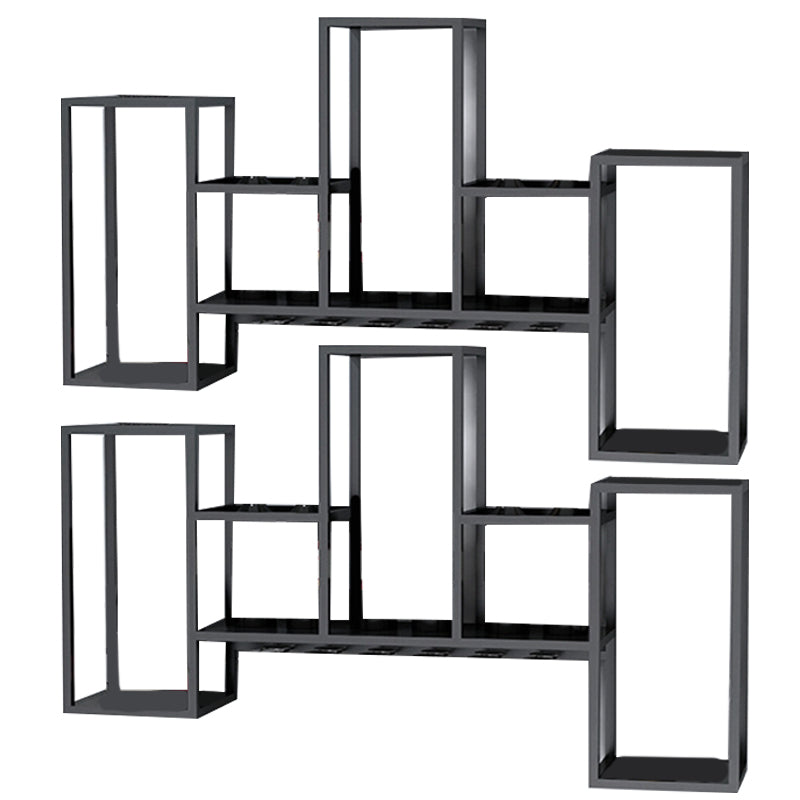Industrial Metal Wine Holder Rack Wall Mounted Wine Jail with Shelf