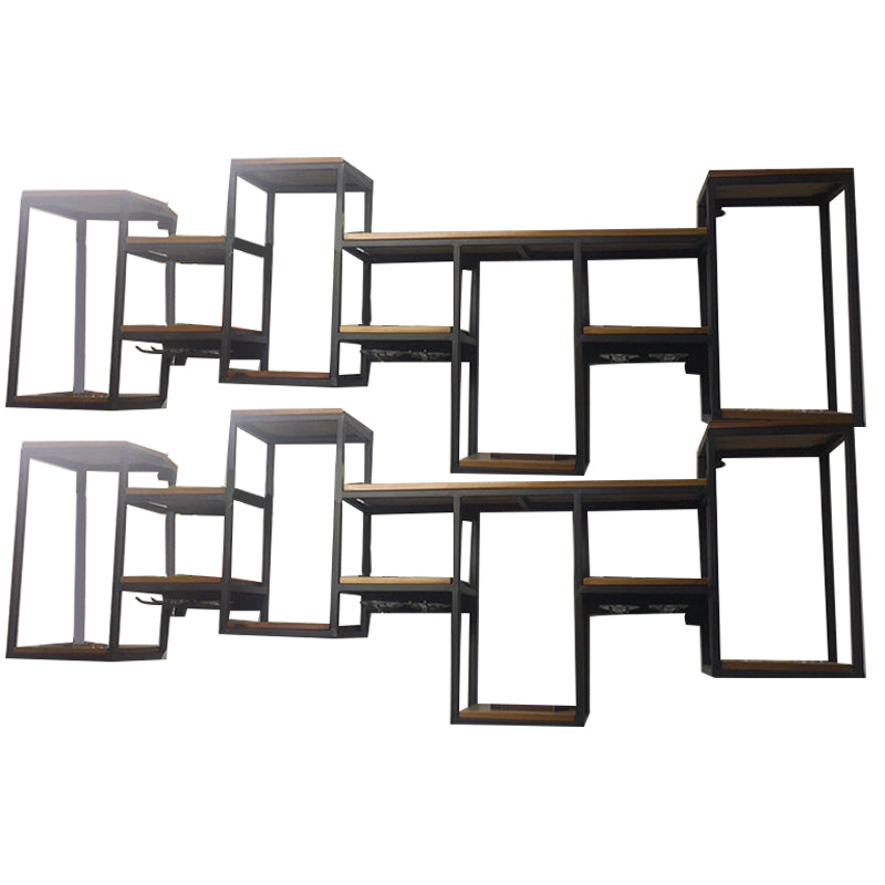 Industrial Metal Wine Holder Rack Wall Mounted Wine Jail with Shelf