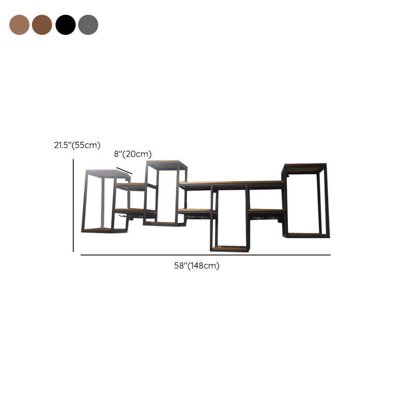 Industrial Metal Wine Holder Rack Wall Mounted Wine Jail with Shelf