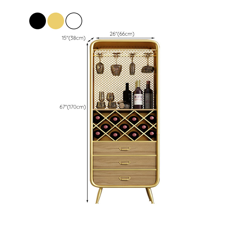 Metal Floor Wine Bottle & Glass Rack Industrial Stackable Wine Holder Rack