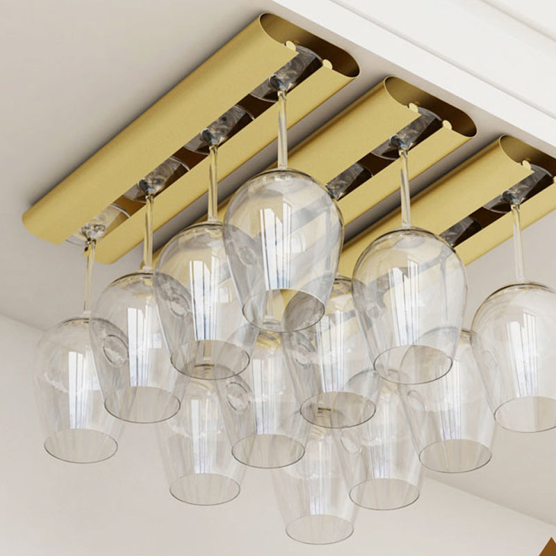 Industrial Hanging Wine Rack Metal Wine Glass Stemware Rack Holder