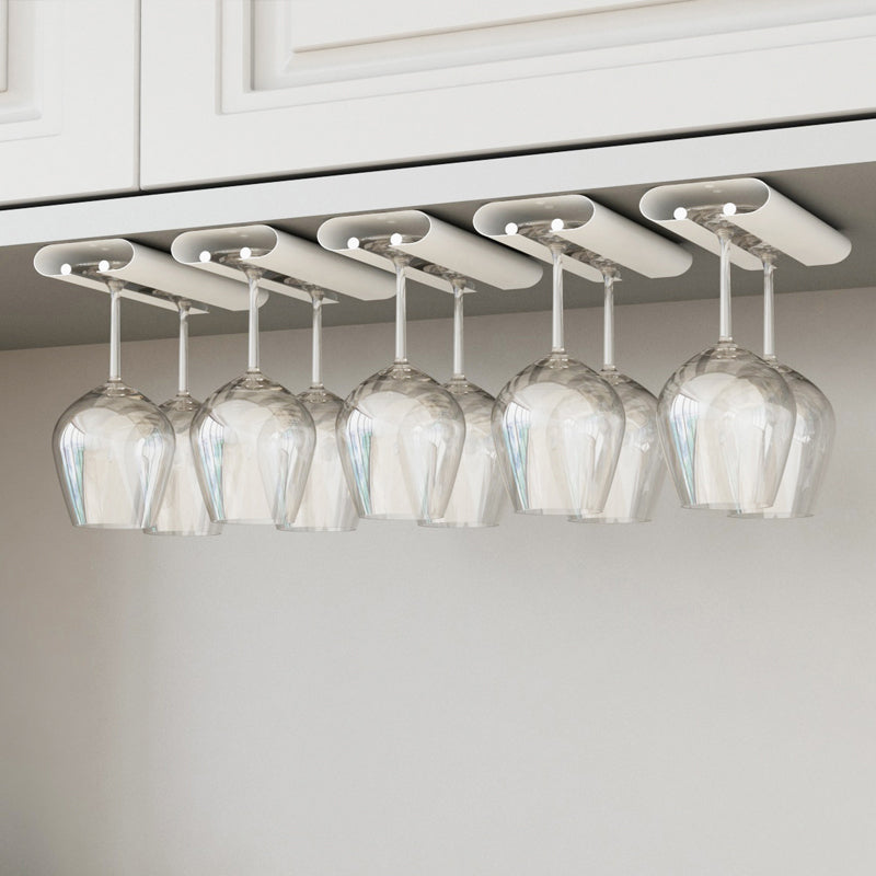 Industrial Hanging Wine Rack Metal Wine Glass Stemware Rack Holder