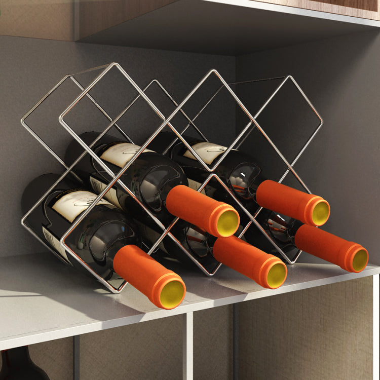 Modern Tabletop Wine Bottle Holder Metal Bottle Wine Rack with Wine Storage