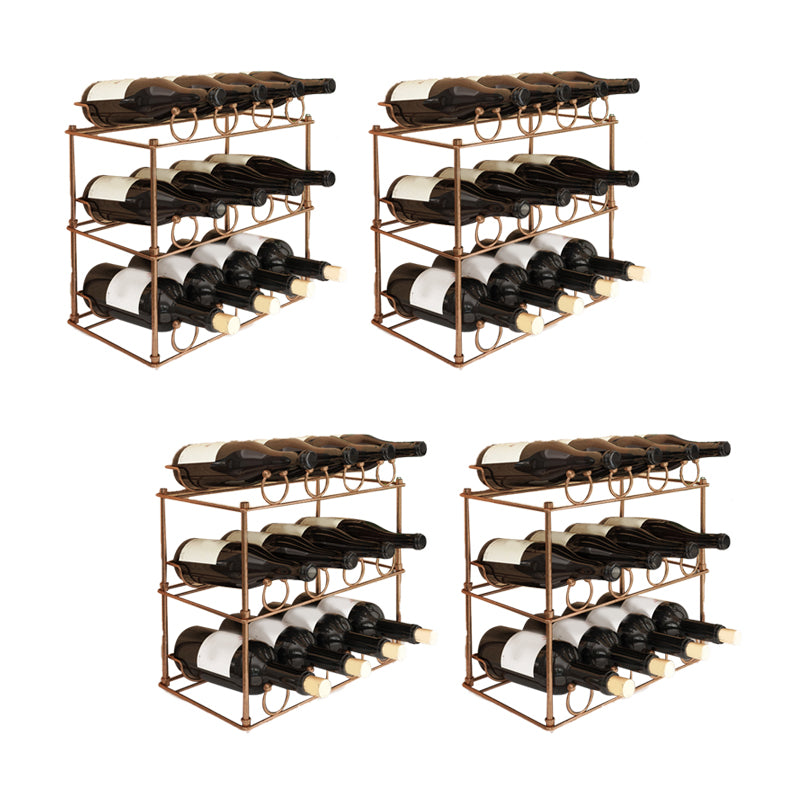 Modern Tabletop Wine Bottle Holder Metal Bottle Wine Rack with Wine Storage