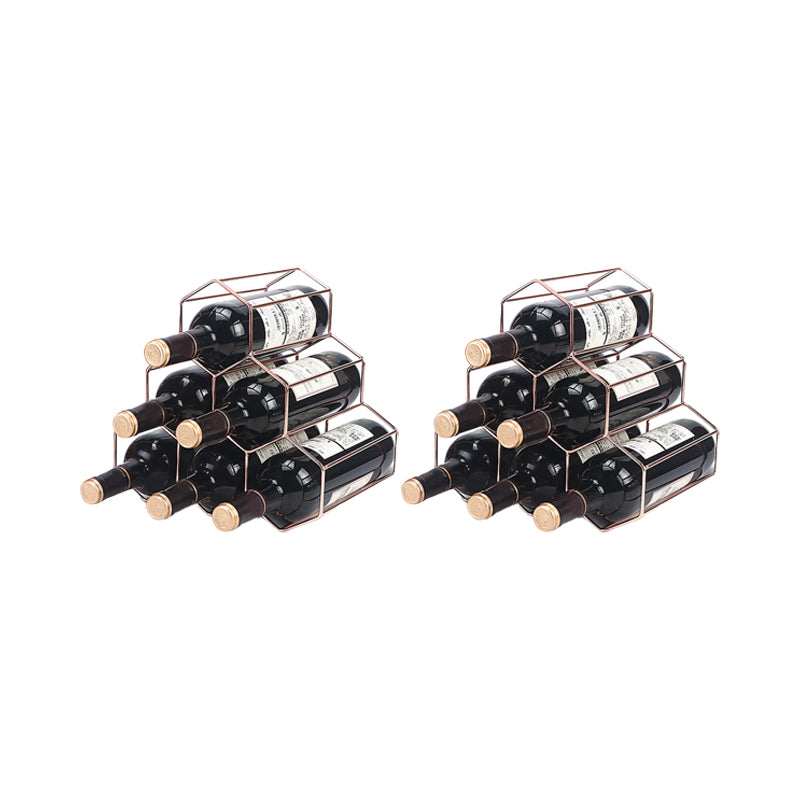 Modern Tabletop Wine Bottle Holder Metal Bottle Wine Rack with Wine Storage