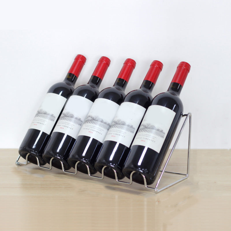 Modern Tabletop Wine Bottle Holder Metal Bottle Wine Rack with Wine Storage