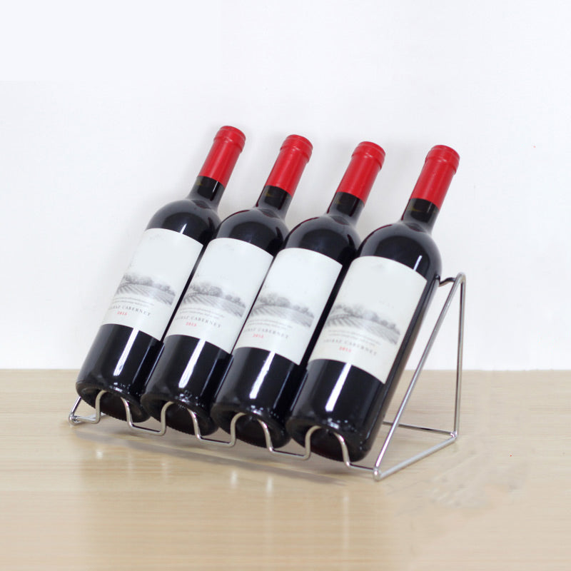 Modern Tabletop Wine Bottle Holder Metal Bottle Wine Rack with Wine Storage