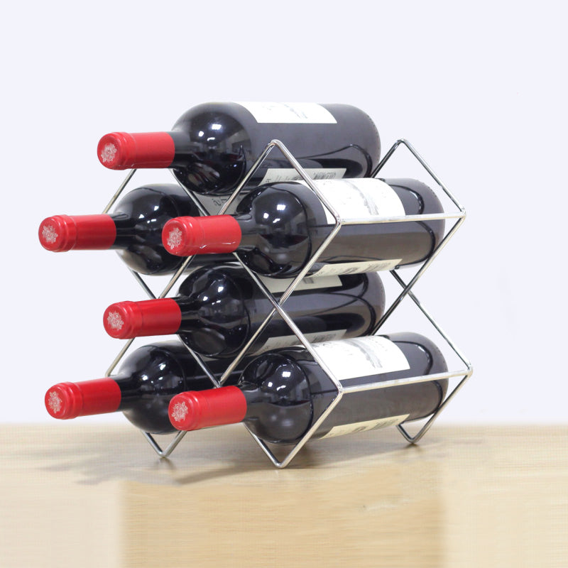 Modern Tabletop Wine Bottle Holder Metal Bottle Wine Rack with Wine Storage