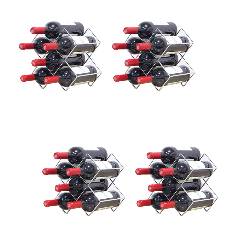 Modern Tabletop Wine Bottle Holder Metal Bottle Wine Rack with Wine Storage