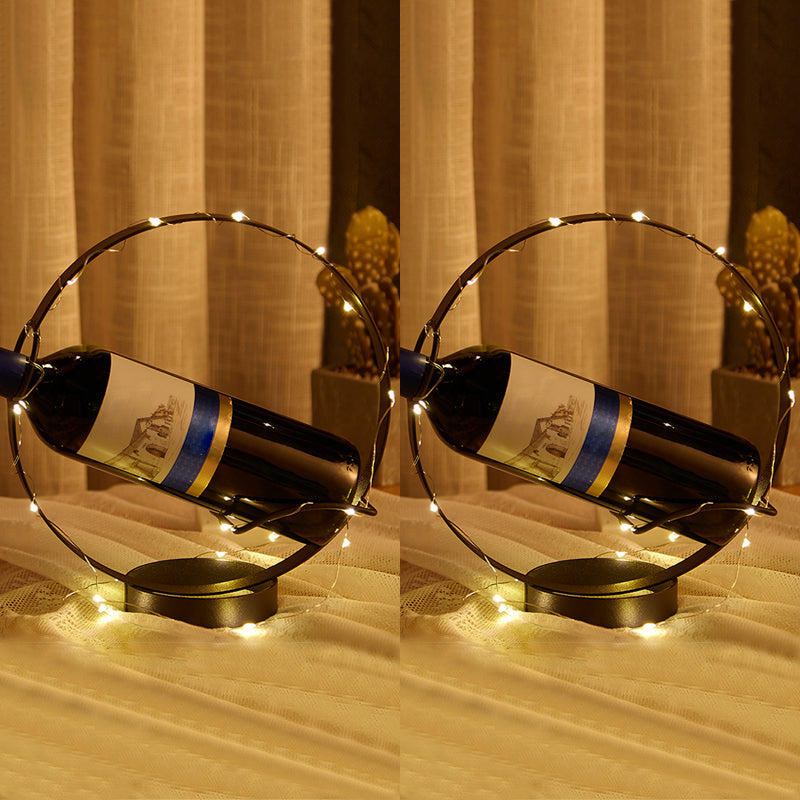 Countertop Kitchen Bottle Rack Modern Metal Circle Bottle Wine Rack