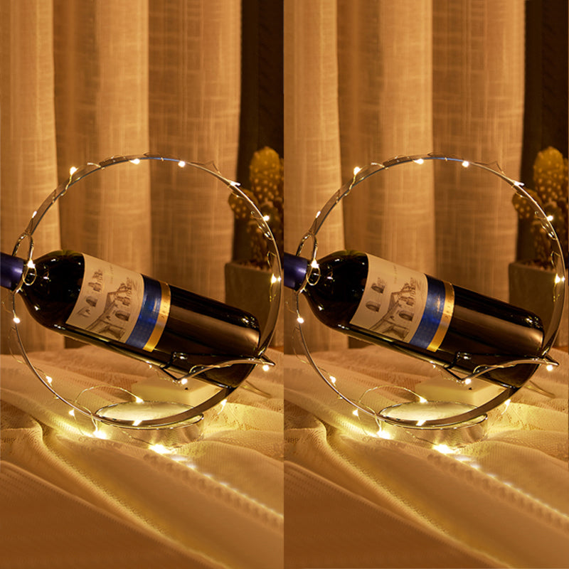 Countertop Kitchen Bottle Rack Modern Metal Circle Bottle Wine Rack