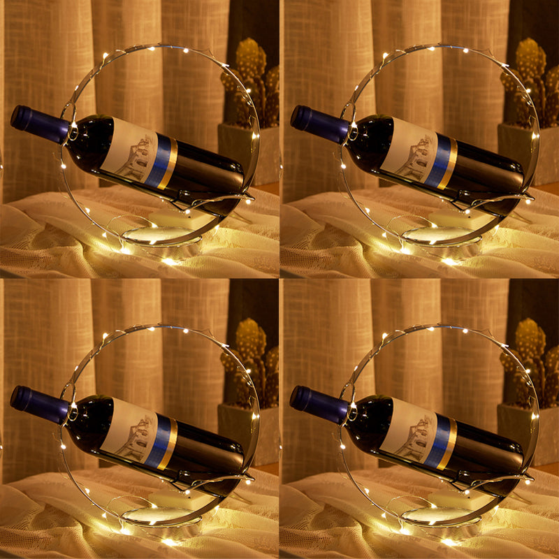 Countertop Kitchen Bottle Rack Modern Metal Circle Bottle Wine Rack