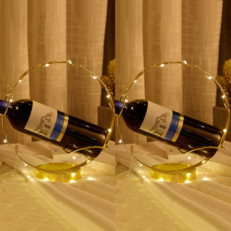 Countertop Kitchen Bottle Rack Modern Metal Circle Bottle Wine Rack