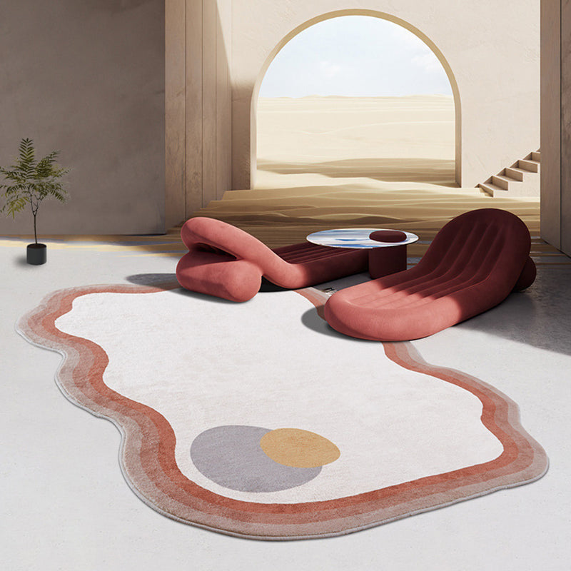 Artistical Color Block Rug Polyester Cloud Rug Washable Rug for Home Decor