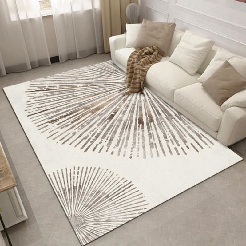 Light Brown Graphic Rug Polyester Modern Rug Washable Rug for Drawing Room