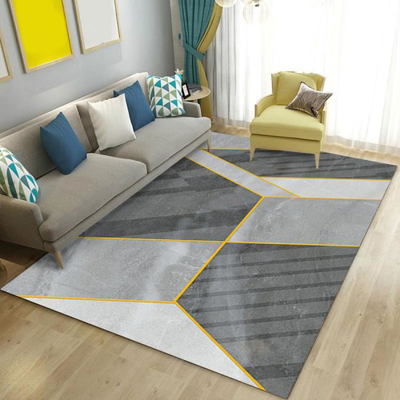 Light Brown Graphic Rug Polyester Modern Rug Washable Rug for Drawing Room