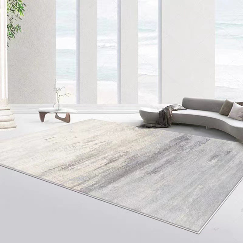 Light Grey Modern Carpet Polyester Graphic Area Carpet Washable Carpet for Home Decor