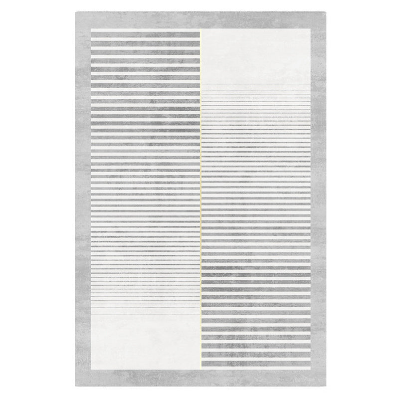 Light Grey Modern Carpet Polyester Line Carpet Washable Carpet for Living Room