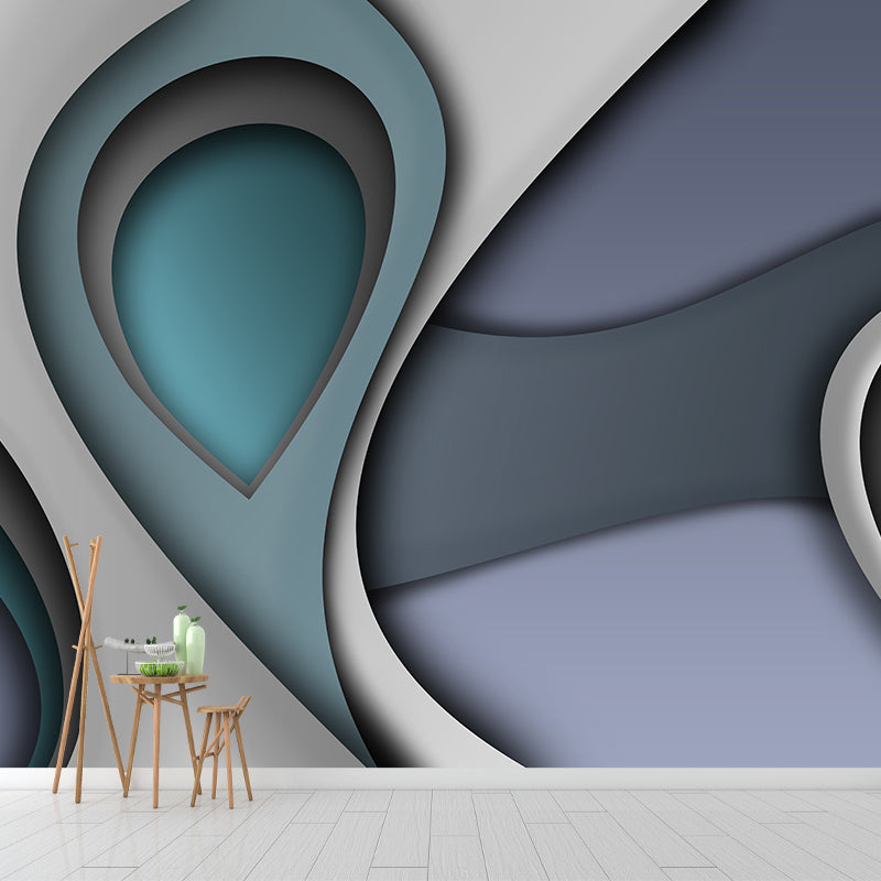 Illustration Stain Resistant Mural Wallpaper Geometric Pattern Sleeping Room Wall Mural