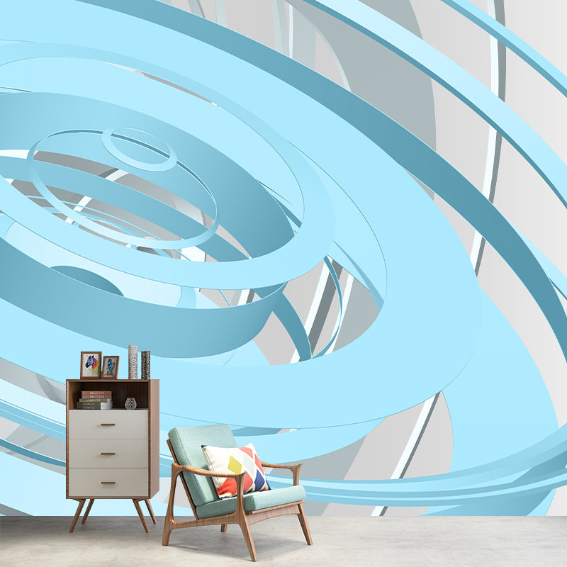 Illustration Stain Resistant Mural Wallpaper Geometric Pattern Sleeping Room Wall Mural