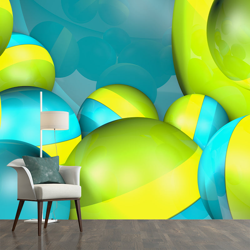 Illustration Stain Resistant Mural Wallpaper Geometric Pattern Sleeping Room Wall Mural