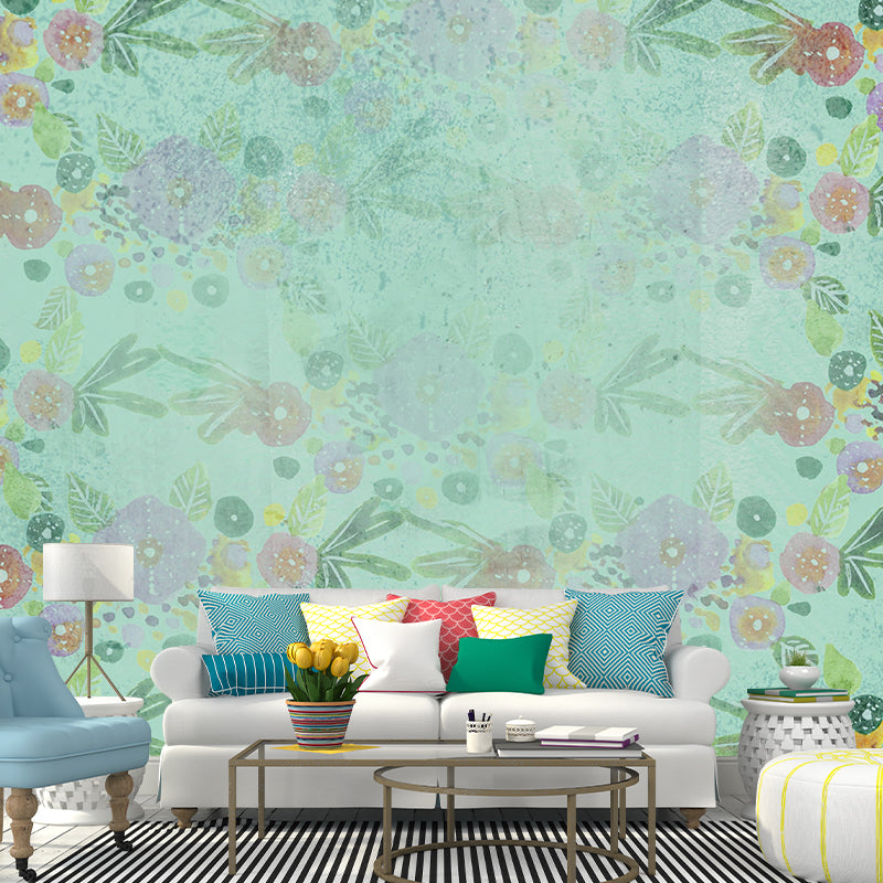 Plant Mildew Resistant Wallpaper Illustration Sleeping Room Wall Mural