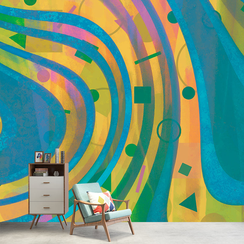 Eco-friendly Illustration Wall Mural Wallpaper Abstract Style Sitting Room Wall Mural