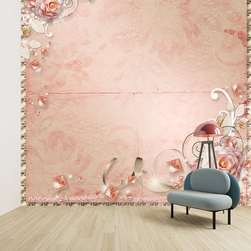 Environment Friendly Mural Wallpaper Flowers Pattern Bedroom Wall Mural