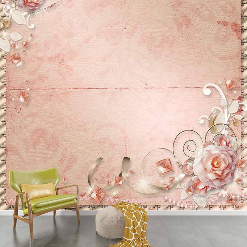 Environment Friendly Mural Wallpaper Flowers Pattern Bedroom Wall Mural