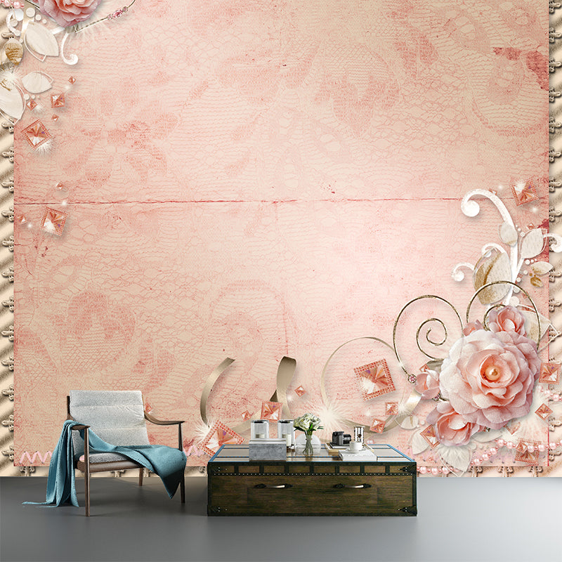 Environment Friendly Mural Wallpaper Flowers Pattern Bedroom Wall Mural