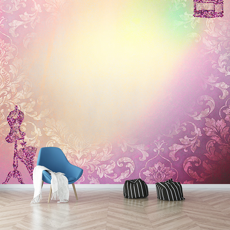 Environment Friendly Mural Wallpaper Flowers Pattern Bedroom Wall Mural