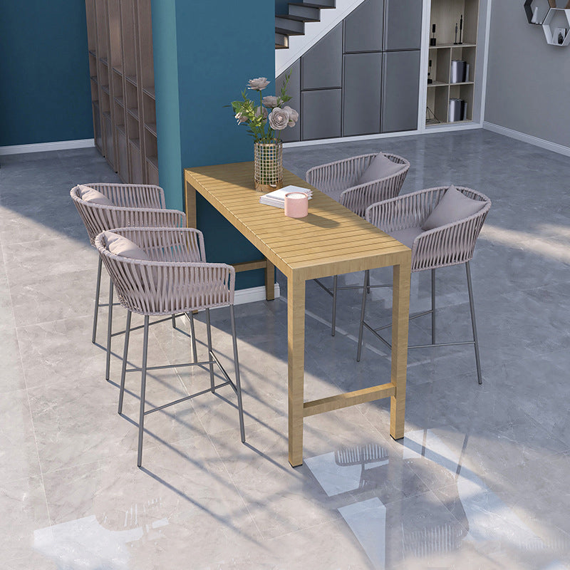 Modern Solid Wood Bar Table Set 1/3/5 Pieces Bistro Table Set for Outdoor