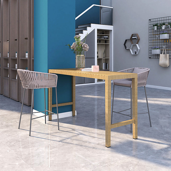 Modern Solid Wood Bar Table Set 1/3/5 Pieces Bistro Table Set for Outdoor