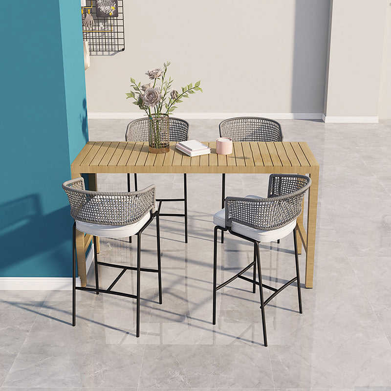 Modern Solid Wood Bar Table Set 1/3/5 Pieces Bistro Table Set for Outdoor