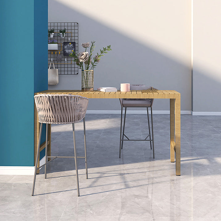 Modern Solid Wood Bar Table Set 1/3/5 Pieces Bistro Table Set for Outdoor