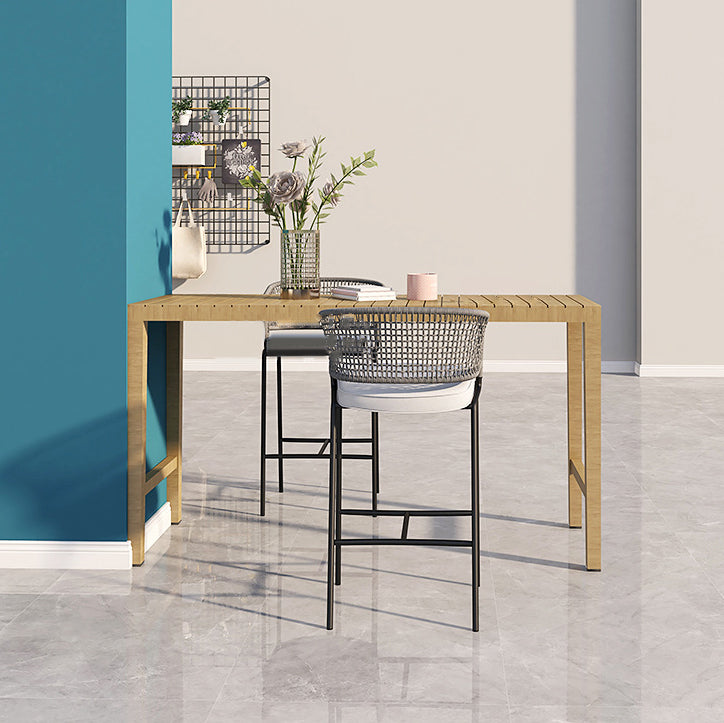 Modern Solid Wood Bar Table Set 1/3/5 Pieces Bistro Table Set for Outdoor