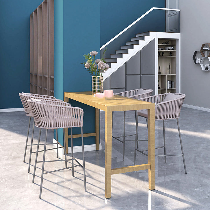 Modern Solid Wood Bar Table Set 1/3/5 Pieces Bistro Table Set for Outdoor